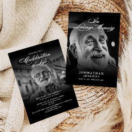 Modern Viering van het Leven 2-foto Elegant Script Kaart