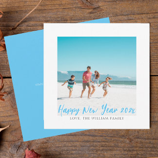 Modern Vierkant Foto Gelukkig Nieuwjaar Feestdagenkaart