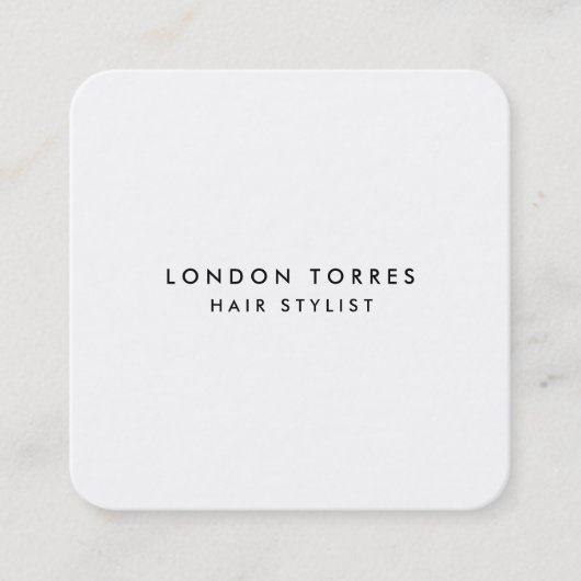 Modern vierkant minimalistisch trendy zwart-wit vierkante visitekaartje (Voorkant)