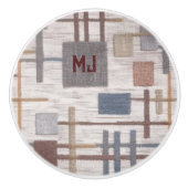 Modern vierkant ontwerp met Initialen keramische d Knop (Voorkant)