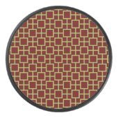 Modern vierkant patroon goud hockey puck (Voorkant)