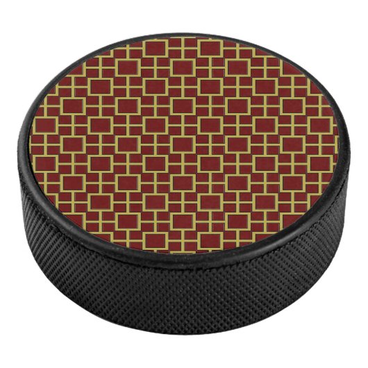 Modern vierkant patroon goud hockey puck (3/4)