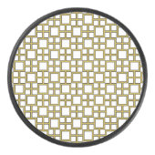 Modern vierkant patroon goud hockey puck (Voorkant)