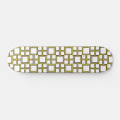 Modern vierkant patroon goud persoonlijk skateboard (Horizontaal)