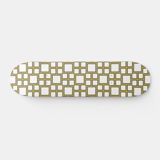 Modern vierkant patroon goud persoonlijk skateboard (Horizontaal)