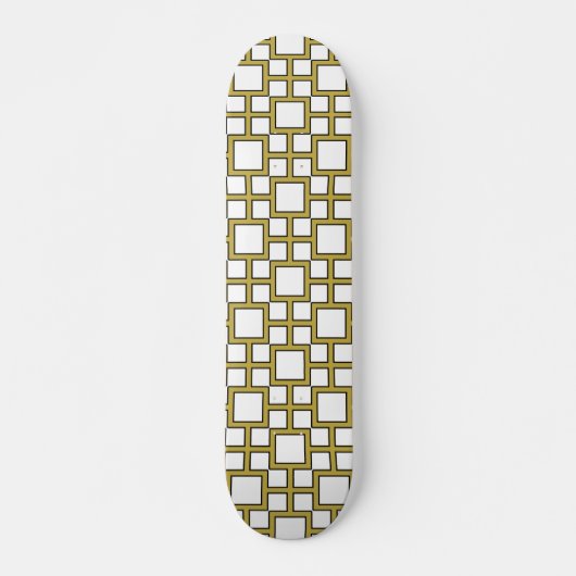 Modern vierkant patroon goud persoonlijk skateboard (Voorkant)