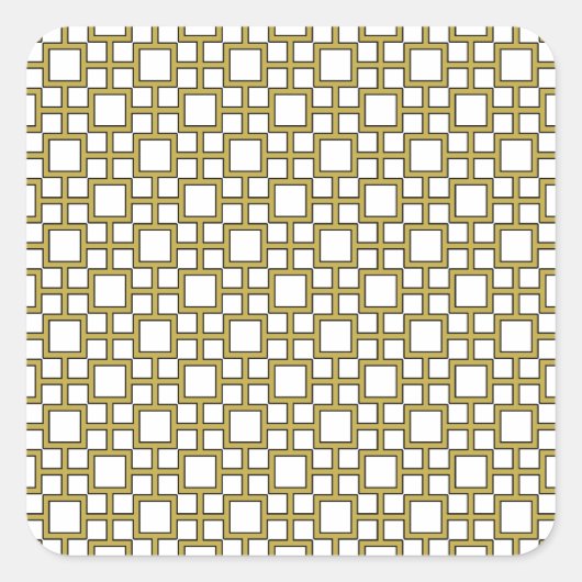 Modern vierkant patroon goud vierkante sticker (Voorkant)