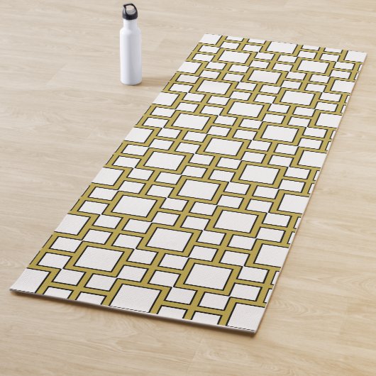 Modern vierkant patroon goud yogamat (In situ)