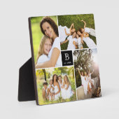 Modern vierkant raster Familiemonogram 4 Foto coll Fotoplaat (Voorkant)