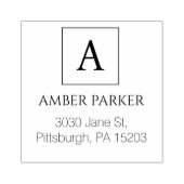 Modern vierkant retouradres rubberstempel (Afrduk)