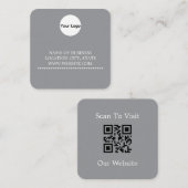 Modern vierkant Visitekaartje met QR-code (Voorkant / Achterkant)