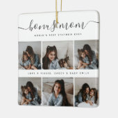 Modern vierkant zwart & wit Schattige foto Moederd Keramisch Ornament (Links)