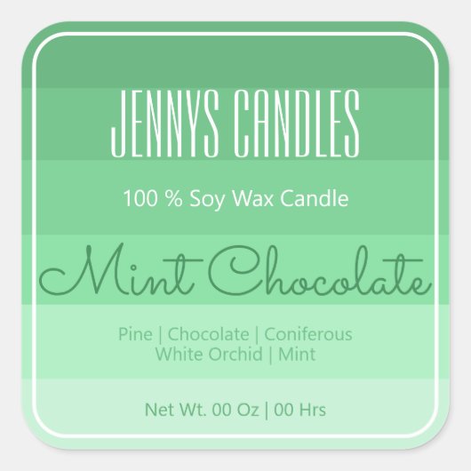 Modern vierkante grenspastel regenboog ombre Blauw Vierkante Sticker (Voorkant)