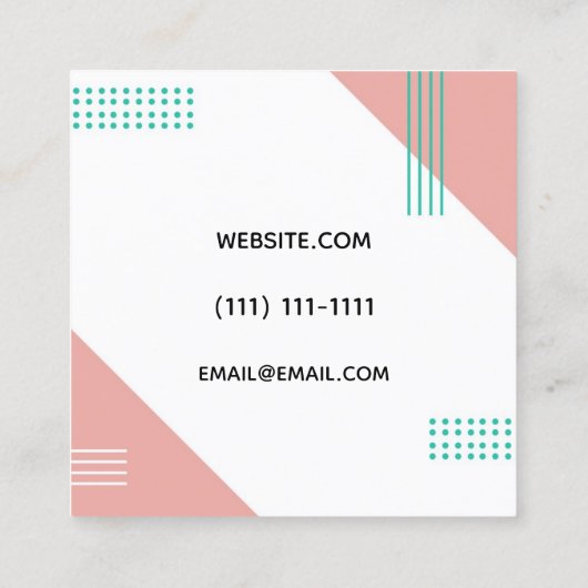 modern vierkante visitekaartje (Achterkant)