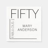 Modern Vijftig en Fabulous Bold 50ste verjaardagsf Servet (Voorkant)
