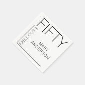 Modern Vijftig en Fabulous Bold 50ste verjaardagsf Servet (Hoek)