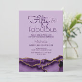Modern Vijftig en Fabulous Paarse Gouden Agaat Kaart (Staand voorkant)