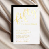 Modern vijftig en fantastisch 50ste verjaardag gou folie uitnodiging