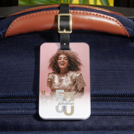 Modern Vijftig & Fabulous 50ste verjaardag Elegant Bagagelabel