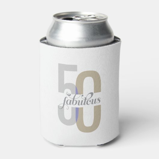 Modern Vijftig & Fabulous 50ste verjaardag Elegant Blikjeskoeler (Blikje Voorkant)