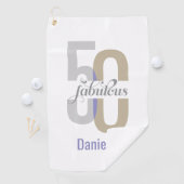 Modern Vijftig & Fabulous 50ste verjaardag Elegant Golfhanddoek (Insitu)