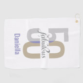 Modern Vijftig & Fabulous 50ste verjaardag Elegant Golfhanddoek (Horizontaal)