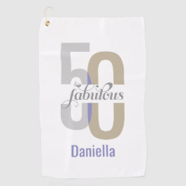 Modern Vijftig & Fabulous 50ste verjaardag Elegant Golfhanddoek
