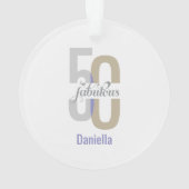 Modern Vijftig & Fabulous 50ste verjaardag Elegant Ornament (achterkant)