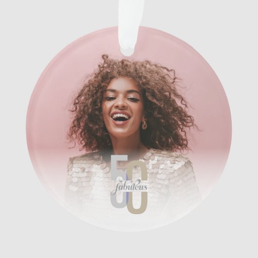 Modern Vijftig & Fabulous 50ste verjaardag Elegant Ornament (voorkant)