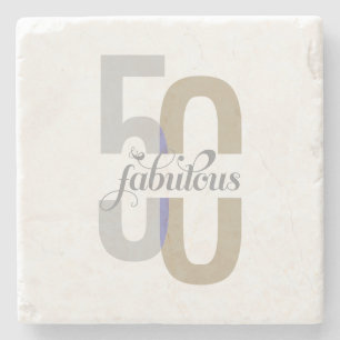Modern Vijftig & Fabulous 50ste verjaardag Elegant Stenen Onderzetter