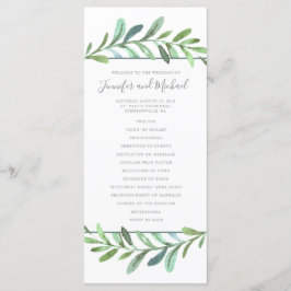 Modern Vines Botanical Wedding Program Programmakaart