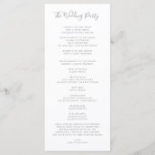 Modern Vines Botanical Wedding Program Programmakaart (Achterkant)