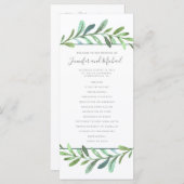 Modern Vines Botanical Wedding Program Programmakaart (Voorkant / Achterkant)