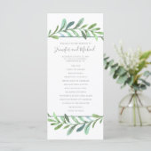 Modern Vines Botanical Wedding Program Programmakaart (Staand voorkant)