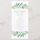 Modern Vines Botanical Wedding Program Programmakaart (Voorkant)