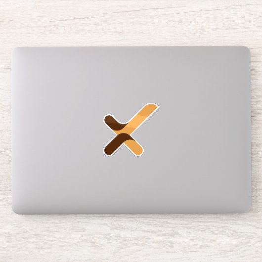 Modern Vinkje Letter X Monogram Sticker (Computer)