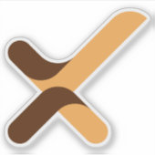 Modern Vinkje Letter X Monogram Sticker (Voorkant)