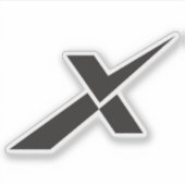 Modern Vinkje Letter X Monogram Sticker (Voorkant)