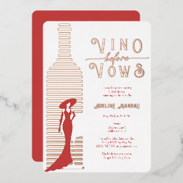 Modern Vino voor geloften Wine Vrijgezellenfeest R Folie Uitnodiging