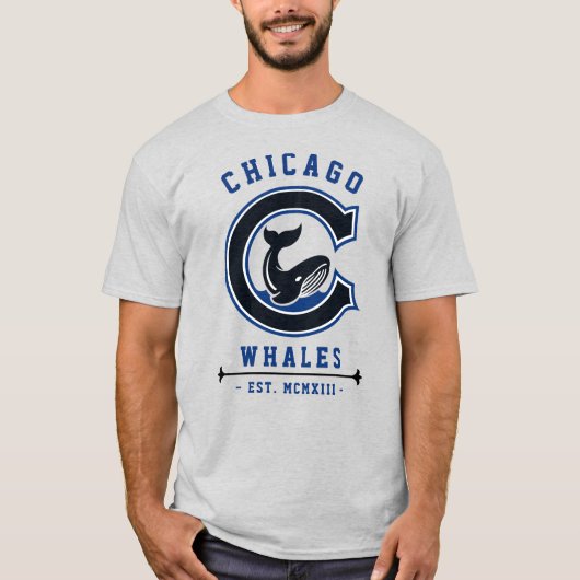 Modern Vintage Chicago Whales Est. T-shirt (Voorkant)