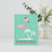 MODERN VINTAGE CHRISTMAS FLAMINGO BRIEFKAART (Staand voorkant)