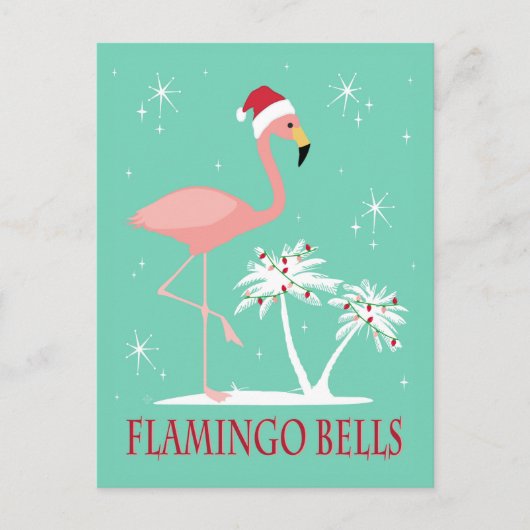 MODERN VINTAGE CHRISTMAS FLAMINGO BRIEFKAART (Voorkant)