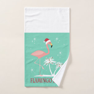 MODERN VINTAGE CHRISTMAS FLAMINGO HANDDOEK