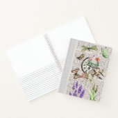 Modern vintage clock Botanical Letters Scrapbook Notitieboek (Binnen)