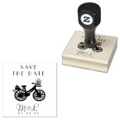 Modern Vintage Fiets Save the Date Ontwerp Stempel (Gestempeld)