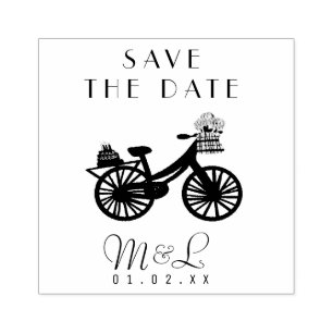 Modern Vintage Fiets Save the Date Ontwerp Stempel