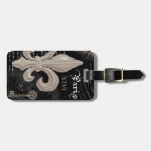 modern vintage fleur de lis bagagelabel (Voorkant horizontaal)