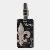 modern vintage fleur de lis bagagelabel (Voorkant verticaal)