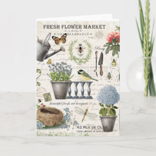 Modern Vintage french farmhouse flower garden Kaart
