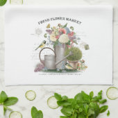 Modern Vintage french farmhouse flower garden Theedoek (Gevouwen)